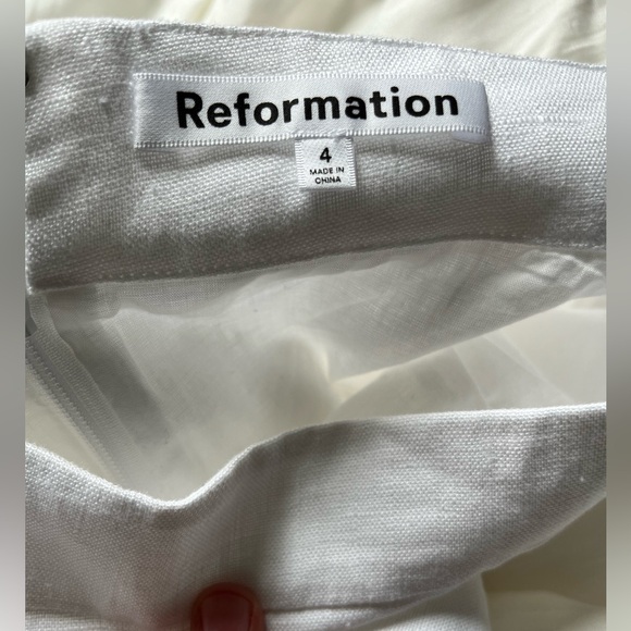 Reformation Yucca Linen Skirt - white - Picture 4 of 4